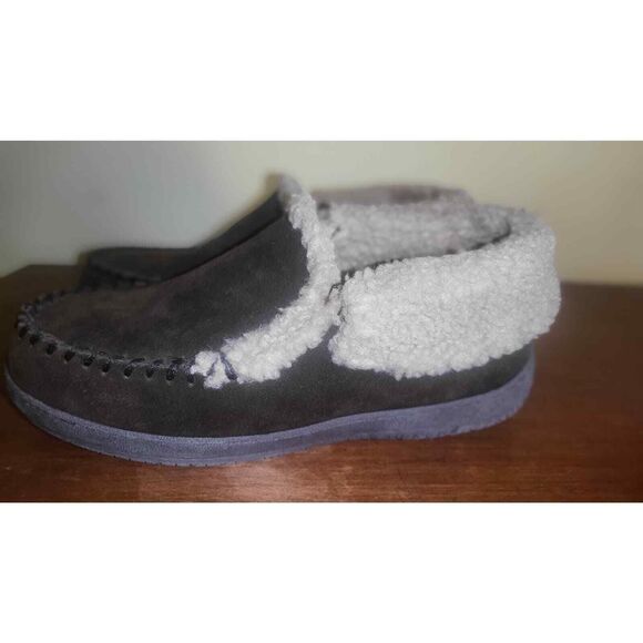 Clarks Brown Leather Fur Detailed slip on Mens 10 - Picture 2 of 4